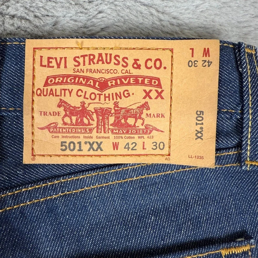 Vtg Levi's 501XX Jeans‎ Dark Denim Straight Mens 42x30 Button Fly Mexico WPL 423